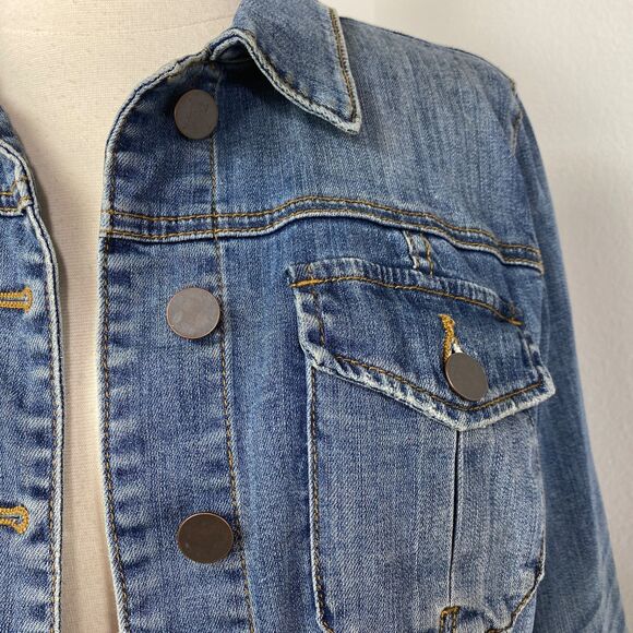 Kut From The Kloth Amelia Denim Crop Jacket Small Grunge Hip Hop Boho Street - Picture 3 of 16